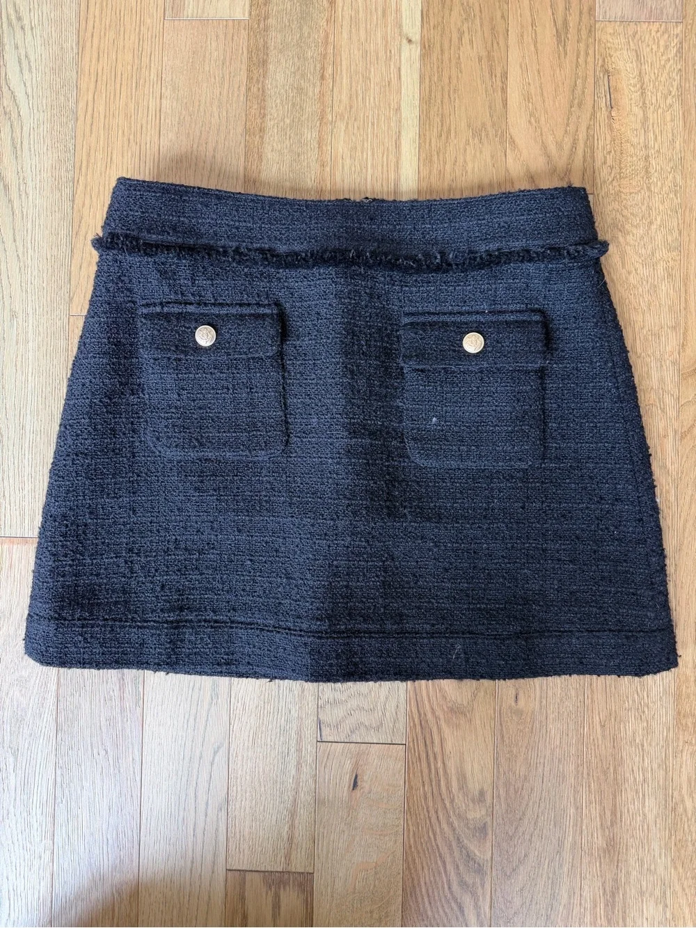 🖤 J.Crew Black Tweed Patch Pocket Mini Skirt Size 8